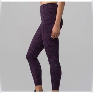 Lululemon Fast & Free 7/8 Tight Il Nulux Salt Dark Mystic Black Size 8